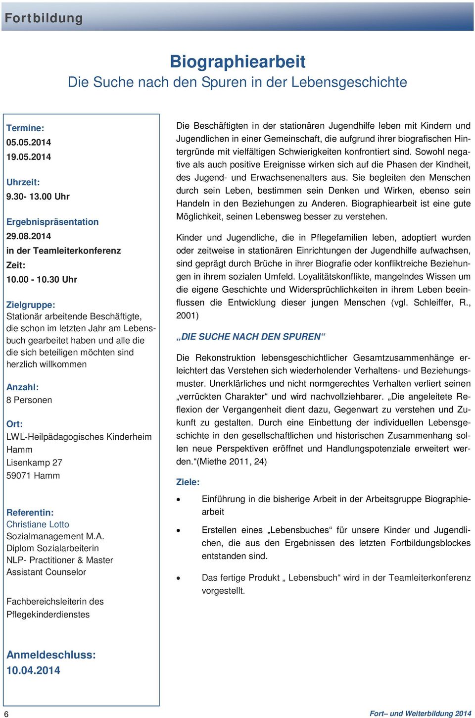 Kinderheim Referentin: Christiane Lotto Sozialmanagement M.A.