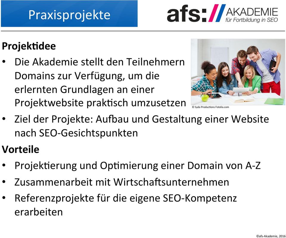 com Ziel der Projekte: Aurau und Gestaltung einer Website nach SEO-Gesichtspunkten Vorteile ProjekSerung