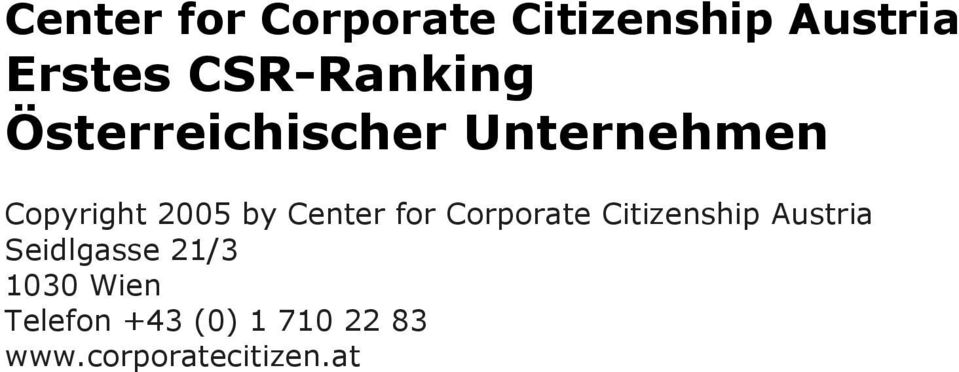 by Center for Corporate Citizenship Austria Seidlgasse