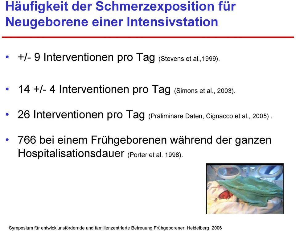 14 +/- 4 Interventionen pro Tag (Simons et al., 2003).