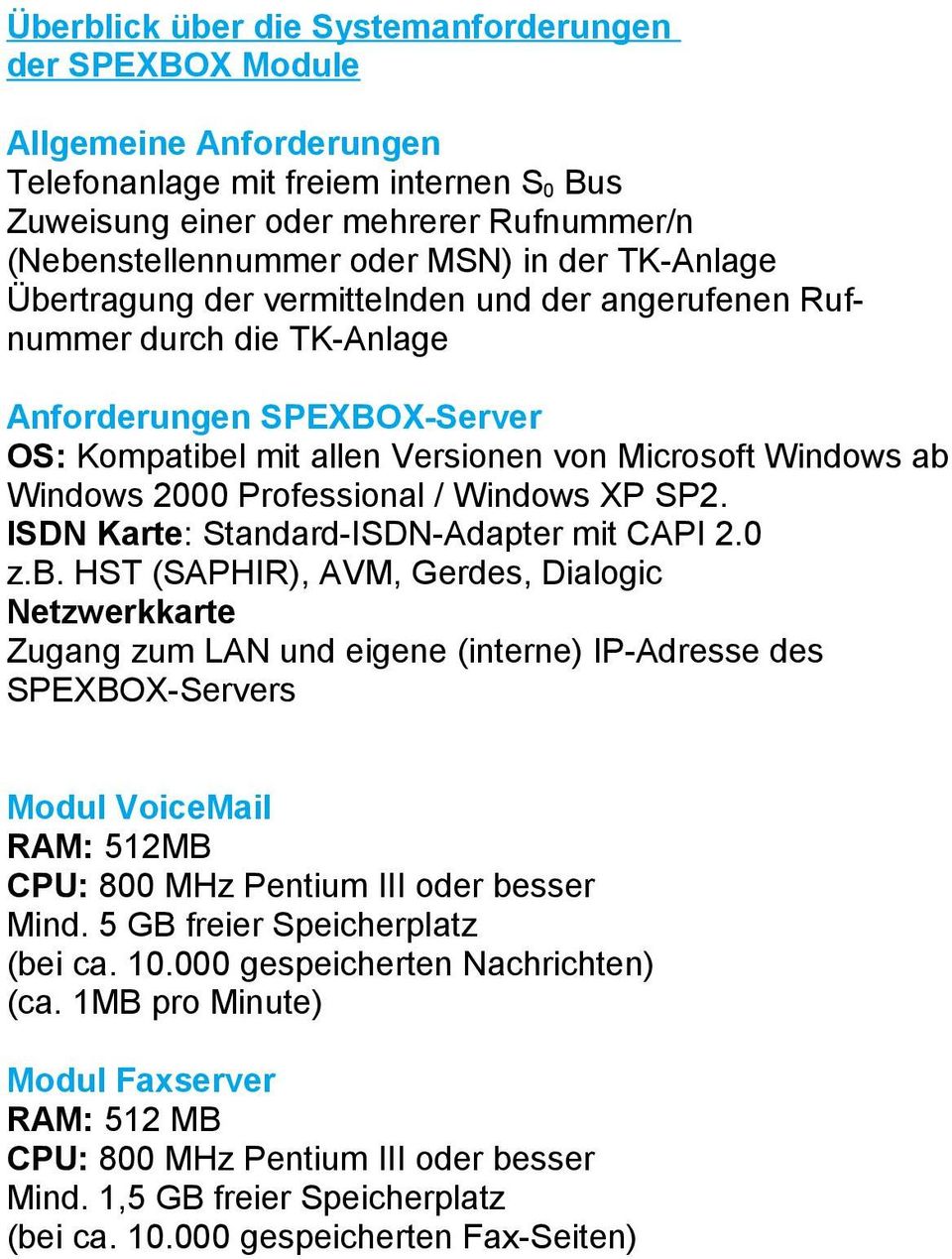 Professional / Windows XP SP2. ISDN Karte: Standard-ISDN-Adapter mit CAPI 2.0 z.b.