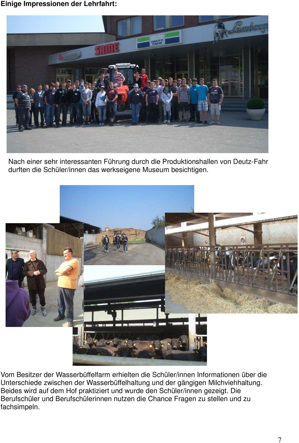Vom Besitzer der Wasserbüffelfarm erhielten die Schüler/innen Informationen über die Unterschiede zwischen der