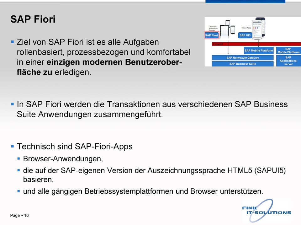In SAP Fiori werden die Transaktionen aus verschiedenen SAP Business Suite Anwendungen zusammengeführt.
