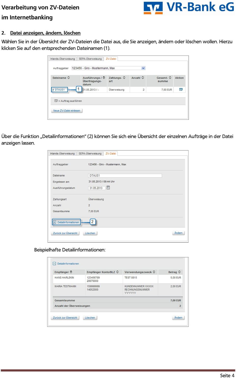 Hierzu klicken Sie auf den entsprechenden Dateinamen (1).