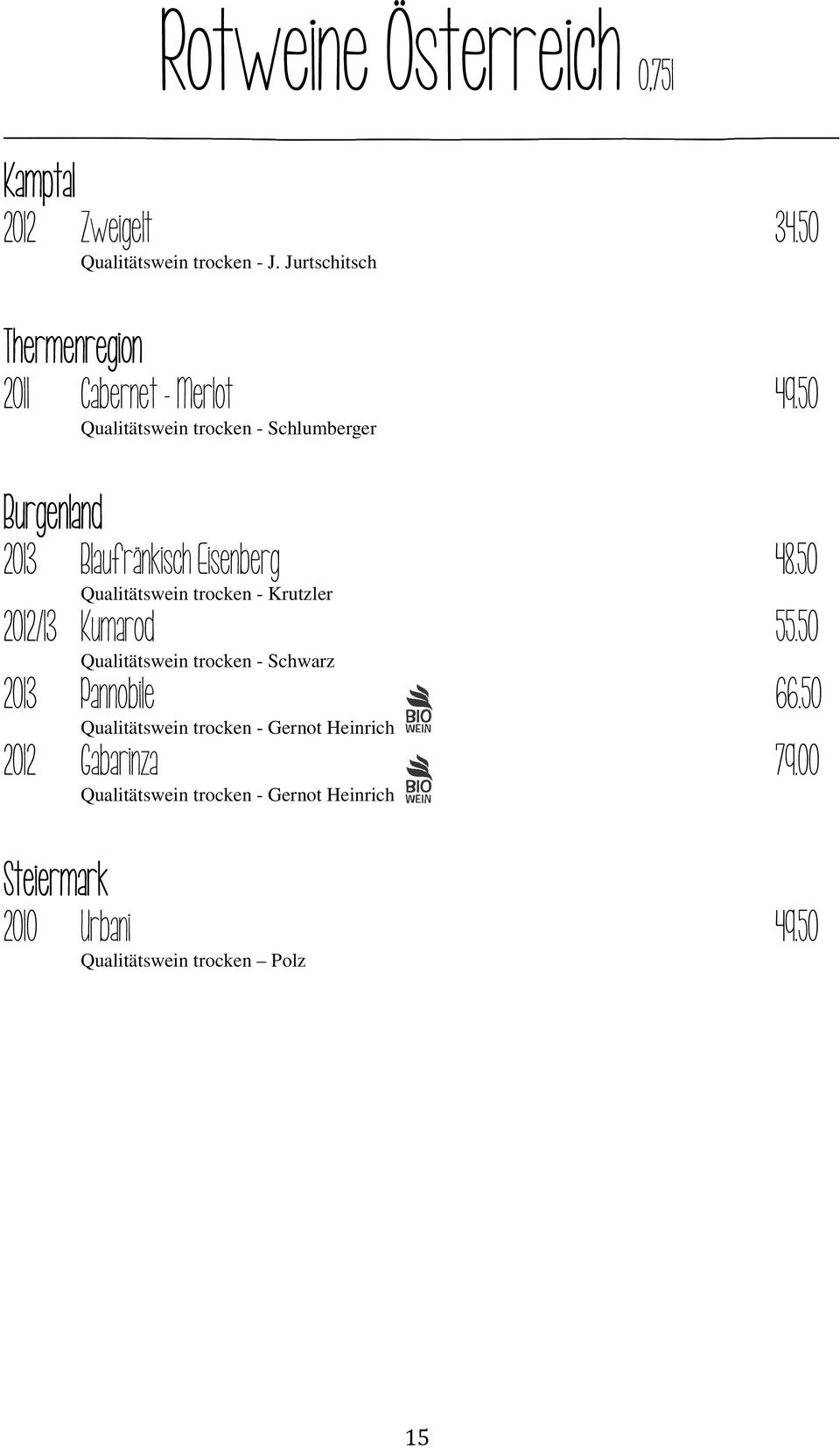 50 Qualitätswein trocken - Schlumberger Burgenland 2013 Blaufränkisch Eisenberg Qualitätswein trocken - Krutzler 48.