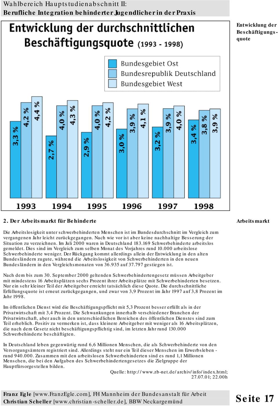 Nach wie vor ist aber keine nachhaltige Besserung der Situation zu verzeichnen. Im Juli 2000 waren in Deutschland 183.169 Schwerbehinderte arbeitslos gemeldet.