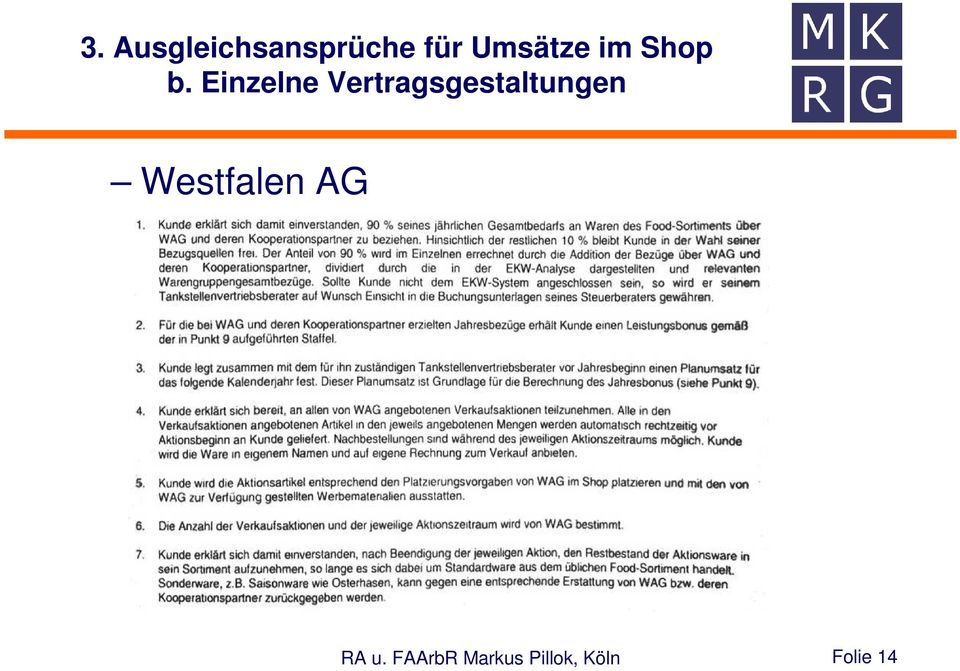 Westfalen AG RA u.