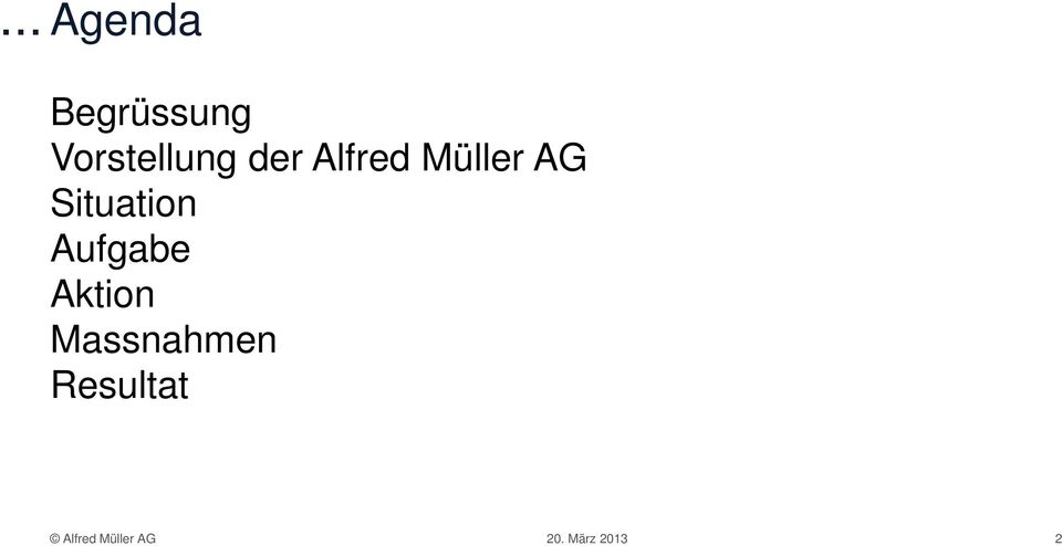 Müller AG Situation