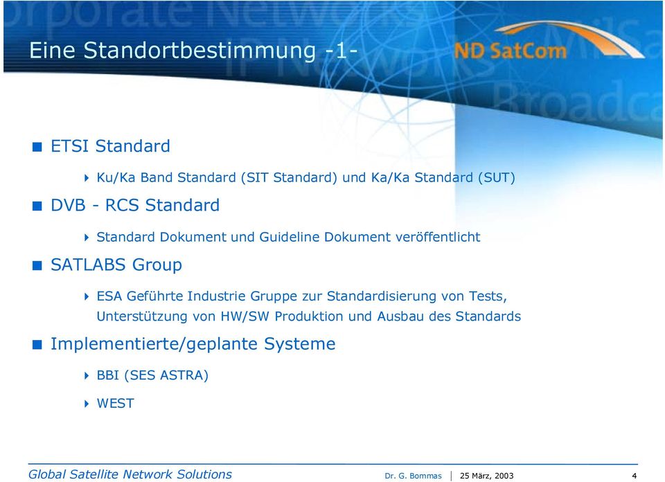 ESA Geführte Industrie Gruppe zur Standardisierung von Tests, Unterstützung von HW/SW