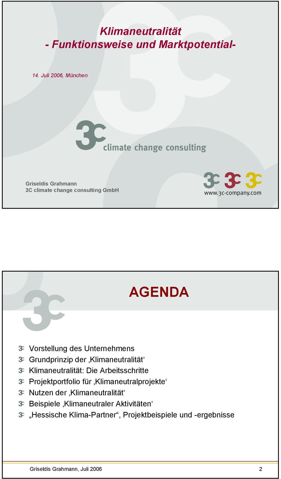 Grundprinzip der Klimaneutralität Klimaneutralität: Die Arbeitsschritte Projektportfolio für