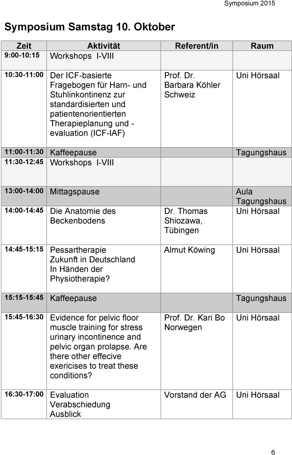 Therapieplanung und - evaluation (ICF-IAF) Prof. Dr.