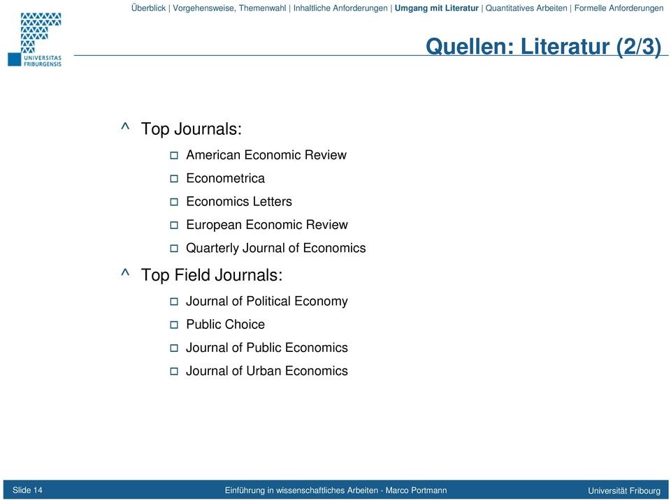 Journal of Economics ^ Top Field Journals: Journal of Political