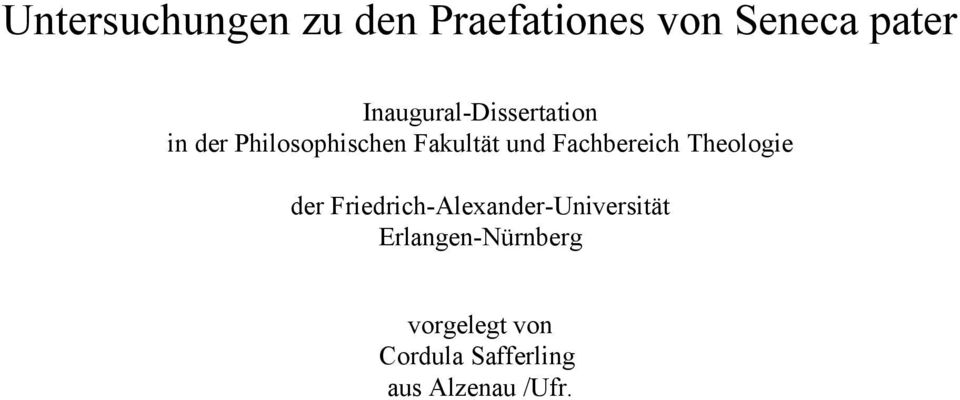 Fachbereich Theologie der Friedrich-Alexander-Universität
