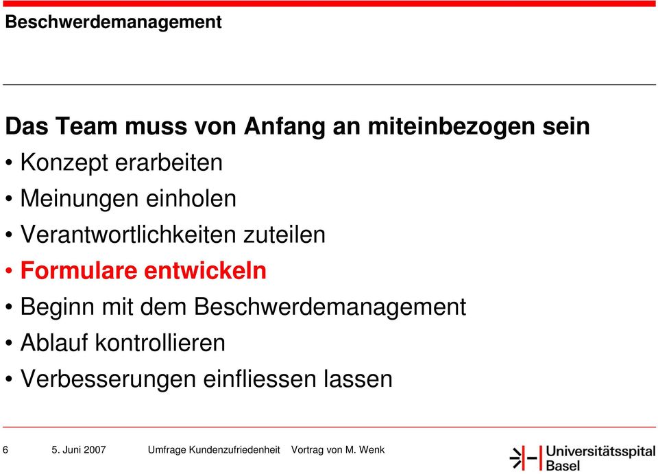 entwickeln Beginn mit dem Beschwerdemanagement Ablauf kontrollieren