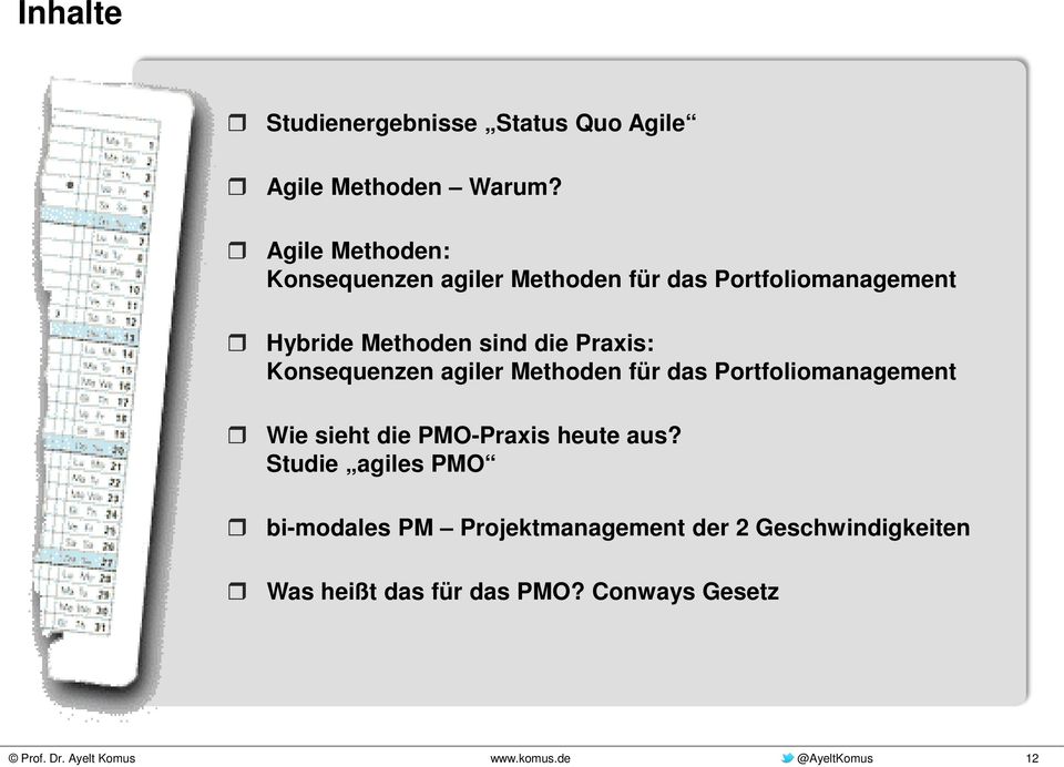 die Praxis: Konsequenzen agiler Methoden für das Portfoliomanagement Wie sieht die PMO-Praxis