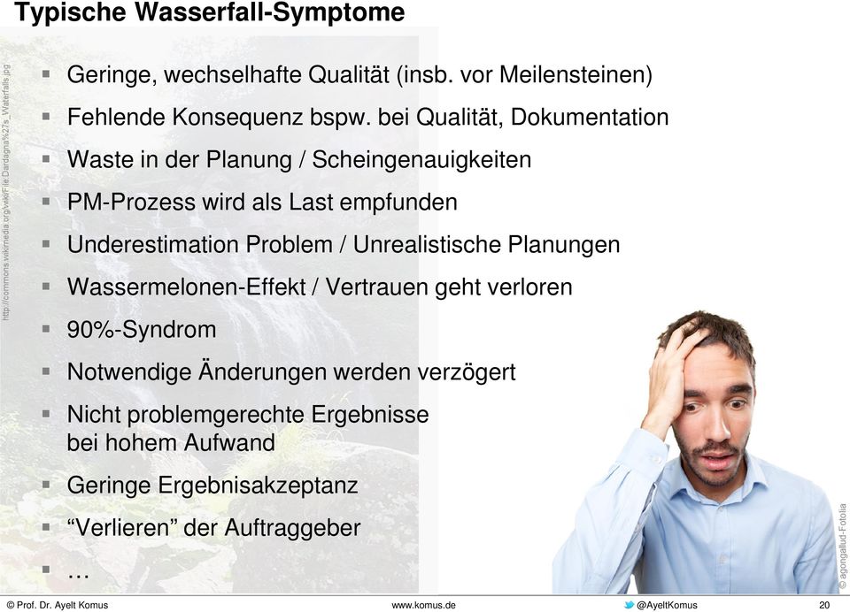 Underestimation Problem / Unrealistische Planungen Wassermelonen-Effekt / Vertrauen geht verloren 90%-Syndrom