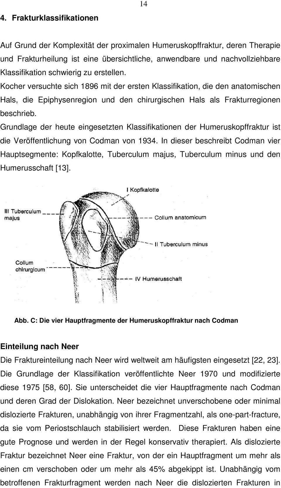 Grundlage der heute eingesetzten Klassifikationen der Humeruskopffraktur ist die Veröffentlichung von Codman von 1934.