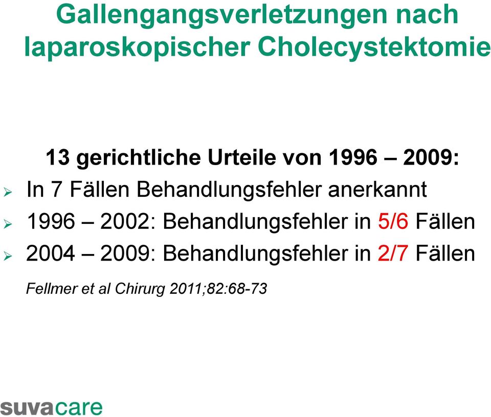 anerkannt 1996 2002: Behandlungsfehler in 5/6 Fällen 2004 2009: