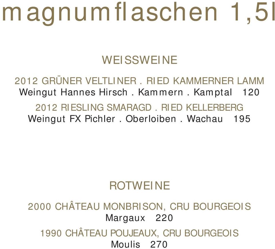 Kamptal 120 2012 RIESLING SMARAGD. RIED KELLERBERG Weingut FX Pichler.