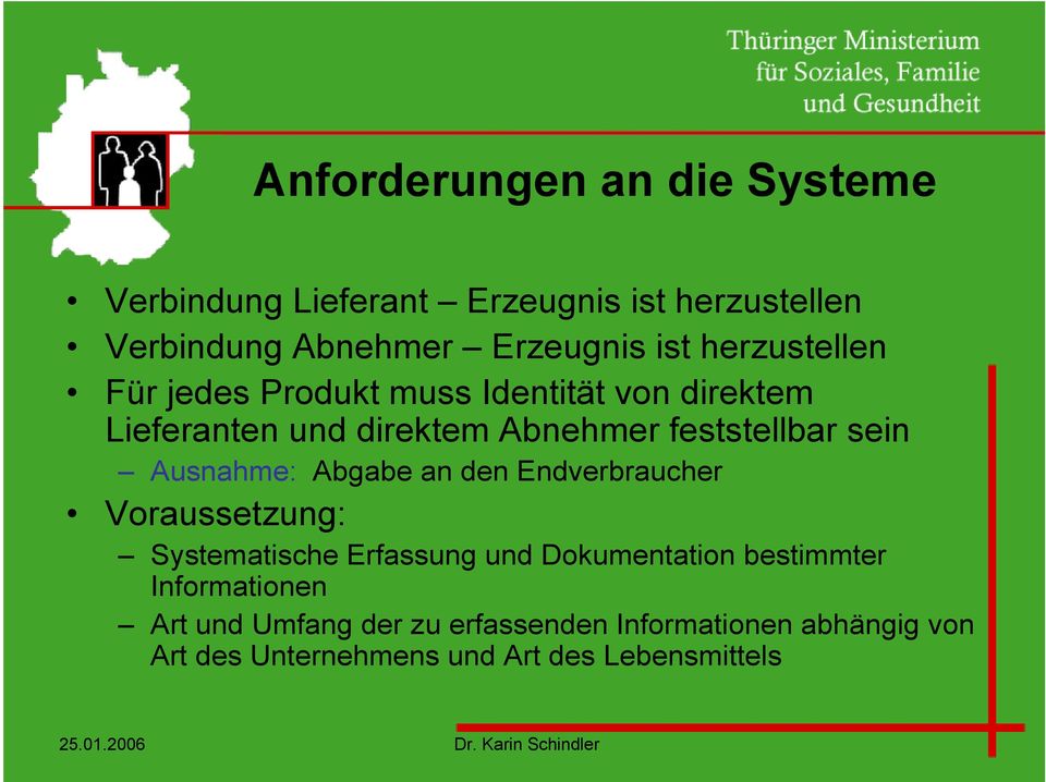 Ausnahme: Abgabe an den Endverbraucher Voraussetzung: Systematische Erfassung und Dokumentation bestimmter