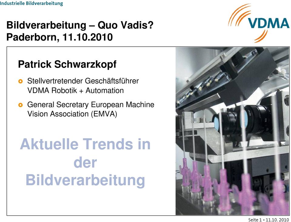 VDMA Robotik + Automation General Secretary European Machine