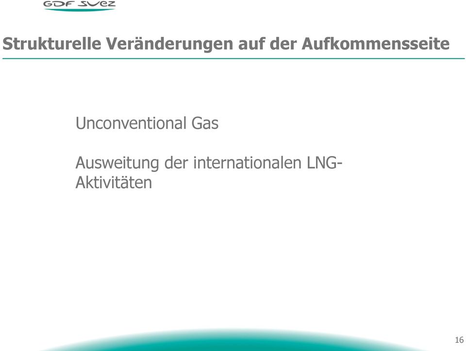 Unconventional Gas Ausweitung