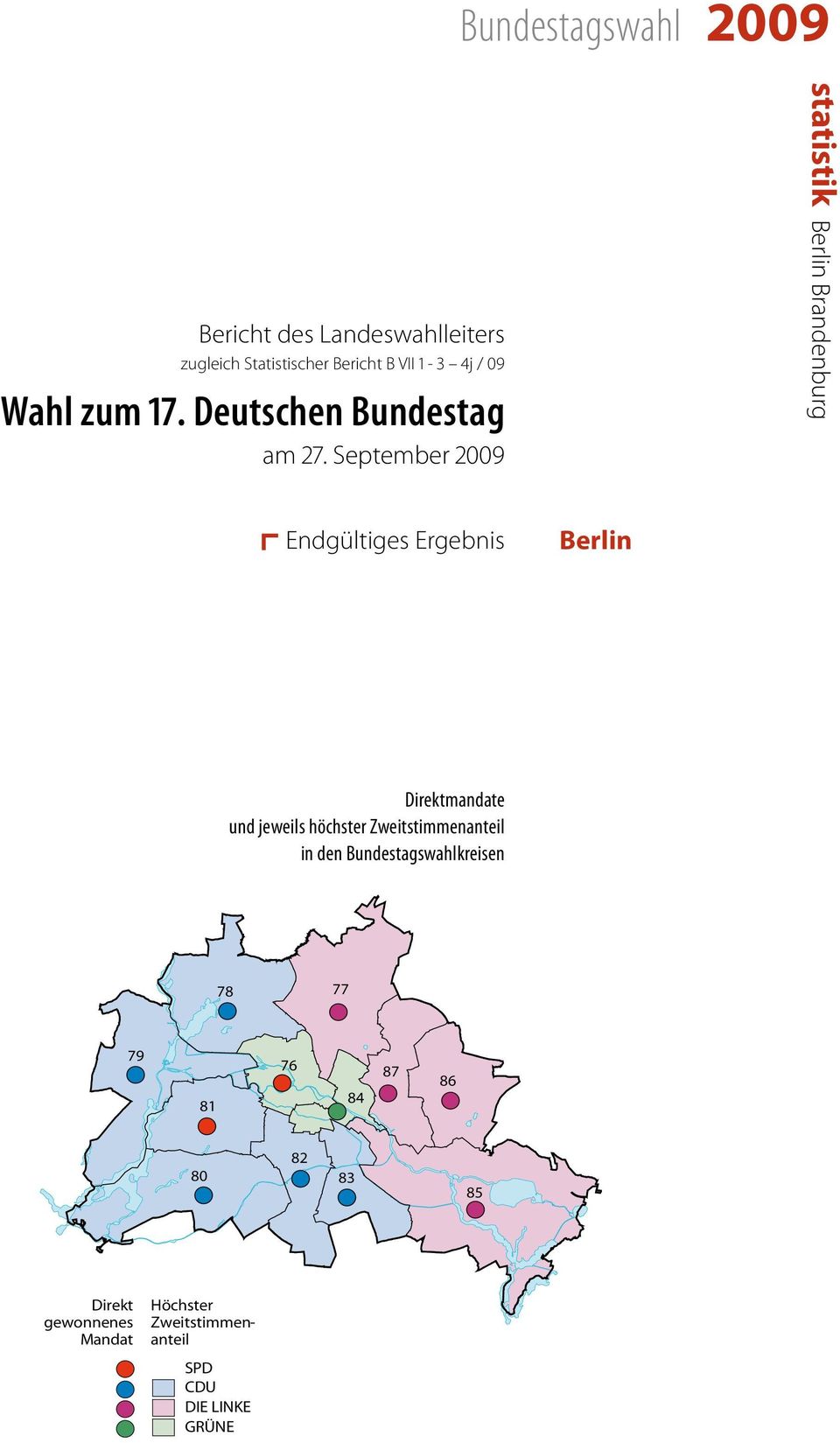 September 2009 statistik Berlin Brandenburg Endgültiges Ergebnis Berlin Direktmandate und jeweils höchster