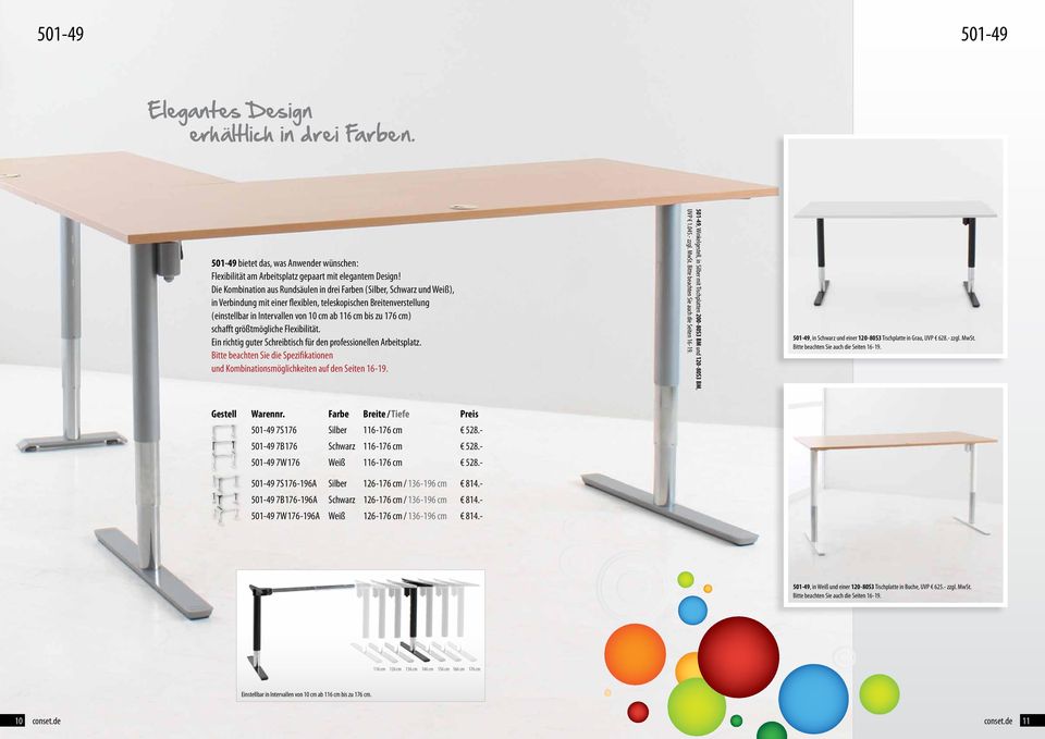 zu 176 cm ) schafft größtmögliche Flexibilität. Ein richtig guter Schreibtisch für den professionellen Arbeitsplatz.