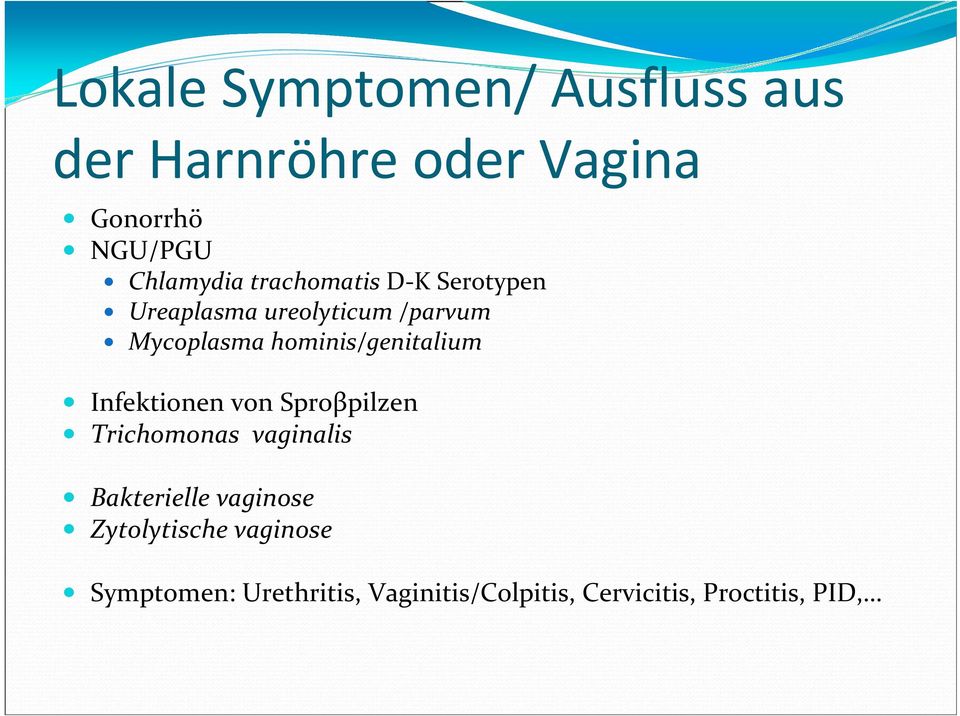 hominis/genitalium Infektionen von Sproβpilzen Trichomonas vaginalis Bakterielle