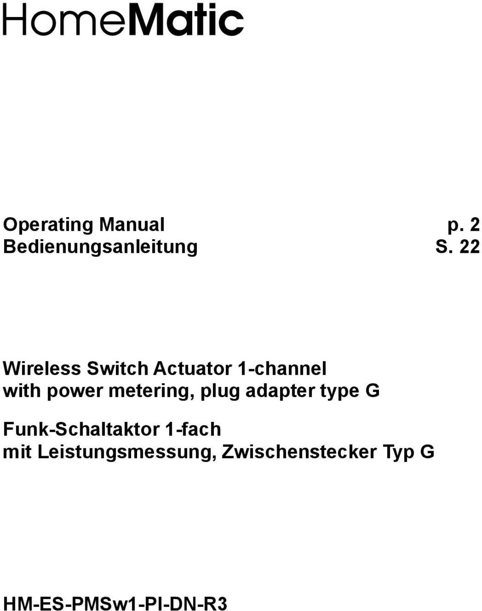 metering, plug adapter type G Funk-Schaltaktor