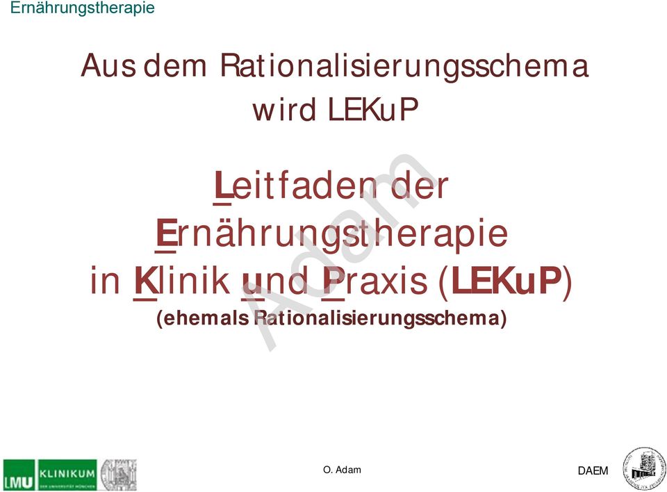 Leitfaden der Ernährungstherapie in Klinik