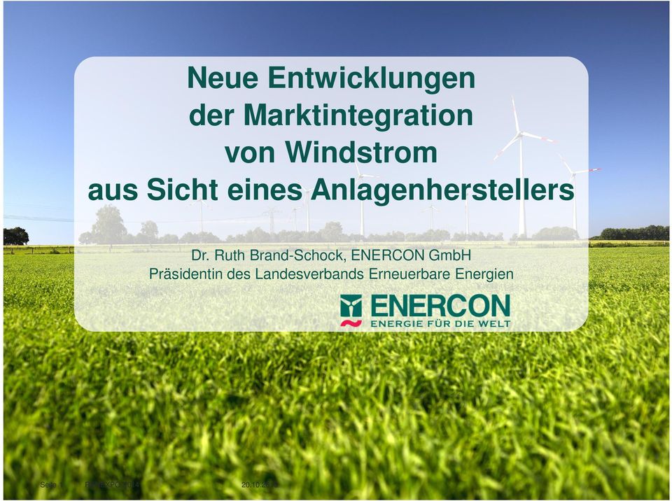 Dr. Ruth Brand-Schock, ENERCON GmbH