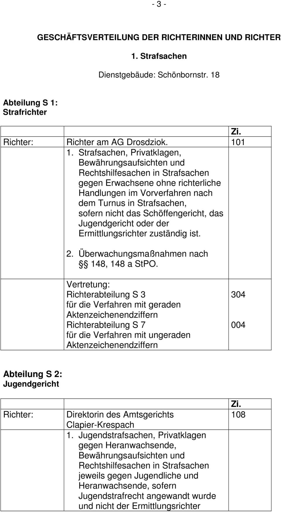 Schöffengericht, das Jugendgericht oder der Ermittlungsrichter zuständig ist. 2. Überwachungsmaßnahmen nach 148, 148 a StPO.