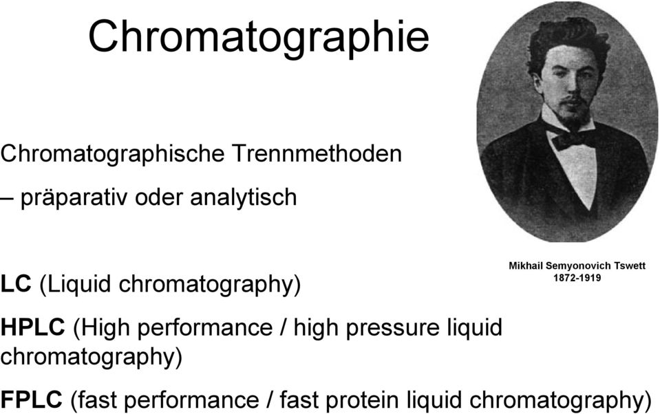 1872-1919 HPLC (High performance / high pressure liquid