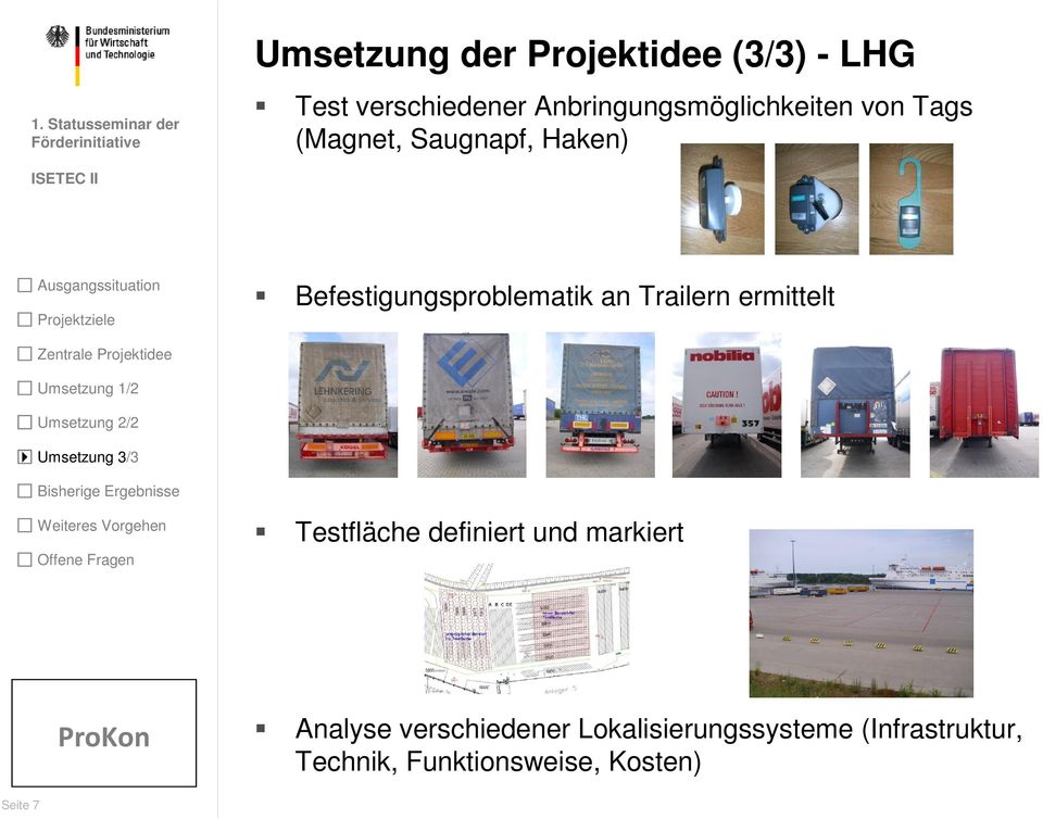 Befestigungsproblematik an Trailern ermittelt Testfläche definiert und