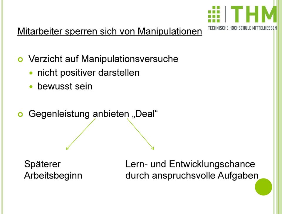 sein Gegenleistung anbieten Deal Späterer Arbeitsbeginn