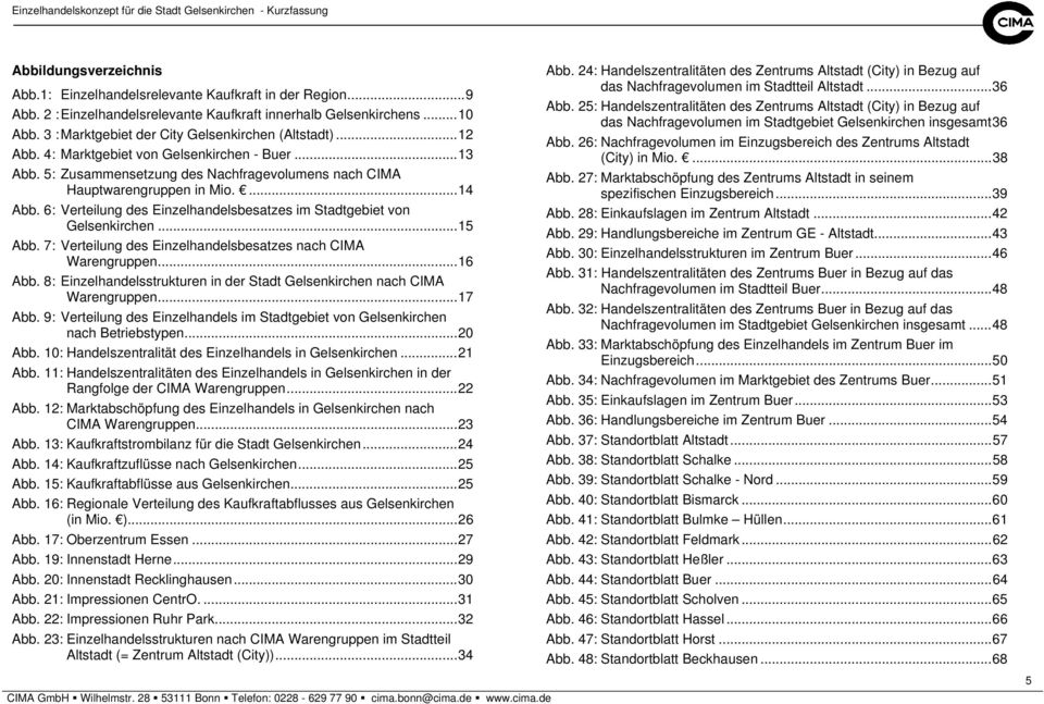 6: Verteilung des Einzelhandelsbesatzes im Stadtgebiet von Gelsenkirchen...15 Abb. 7: Verteilung des Einzelhandelsbesatzes nach CIMA Warengruppen...16 Abb.