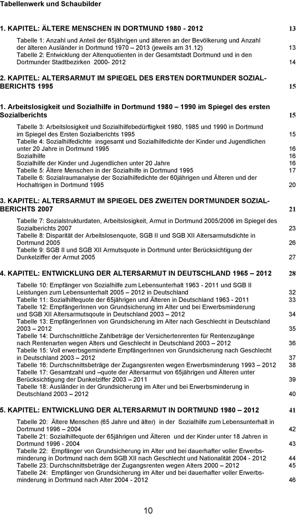 12) 13 Tabelle 2: Entwicklung der Altenquotienten in der Gesamtstadt Dortmund und in den Dortmunder Stadtbezirken 2000-2012 14 2.