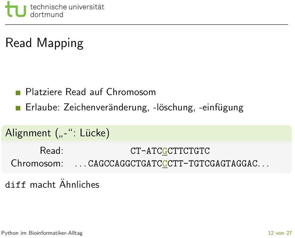 Lücke) Read: CT-ATCGCTTCTGTC Chromosom:.