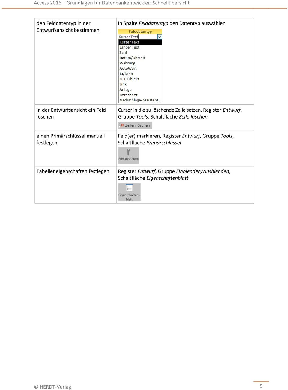 einen Primärschlüssel manuell festlegen Feld(er) markieren, Register Entwurf, Gruppe Tools, Schaltfläche Primärschlüssel