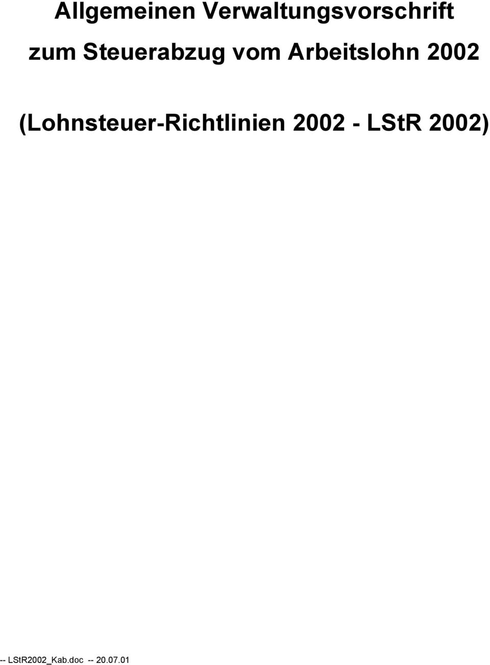 2002 (Lohnsteuer-Richtlinien 2002 -