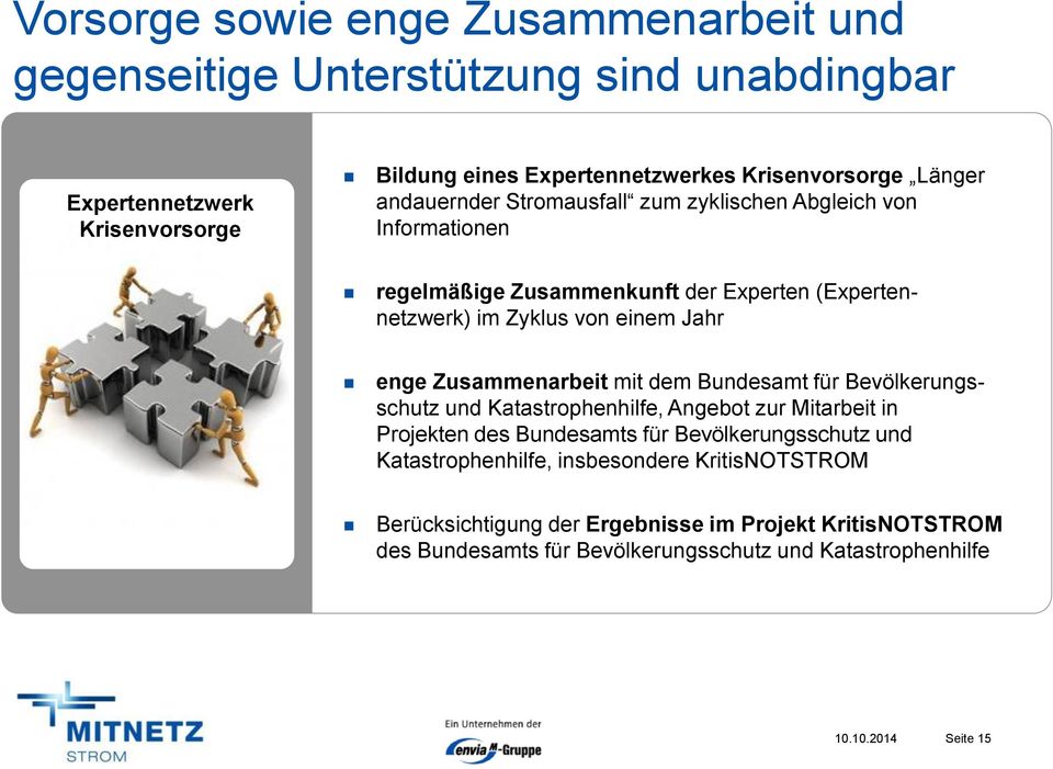 Zusammenarbeit mit dem Bundesamt für Bevölkerungsschutz und Katastrophenhilfe, Angebot zur Mitarbeit in Projekten des Bundesamts für Bevölkerungsschutz und