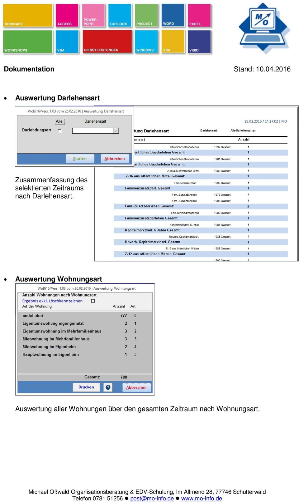 Auswertung Wohnungsart Auswertung aller