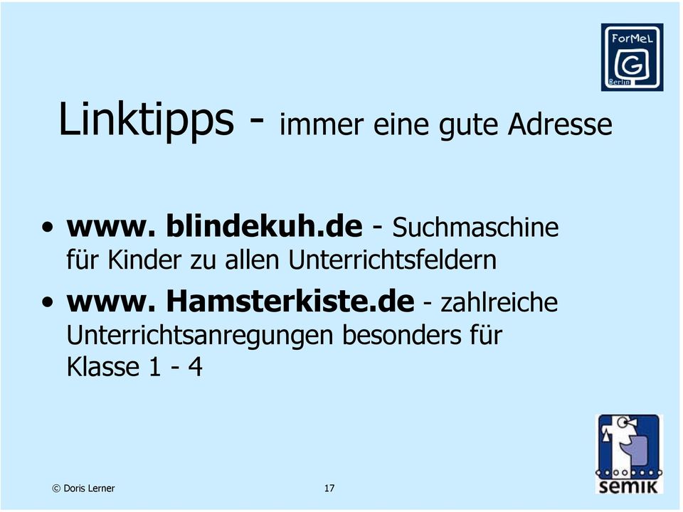 Unterrichtsfeldern www. Hamsterkiste.