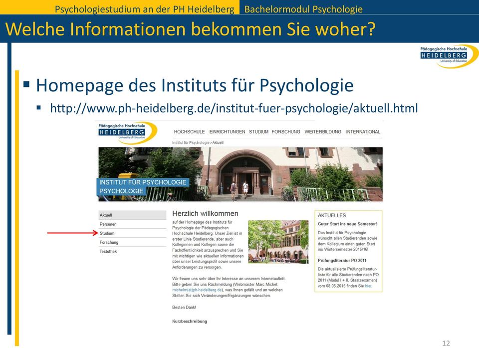 Homepage des Instituts für