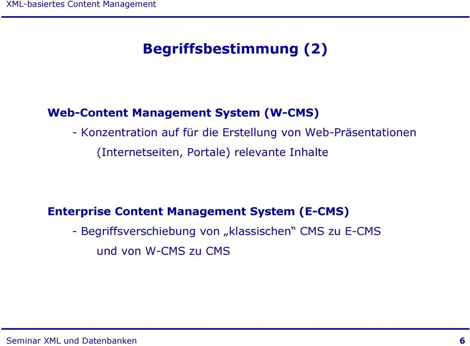 relevante Inhalte Enterprise Content Management System (E-CMS) -