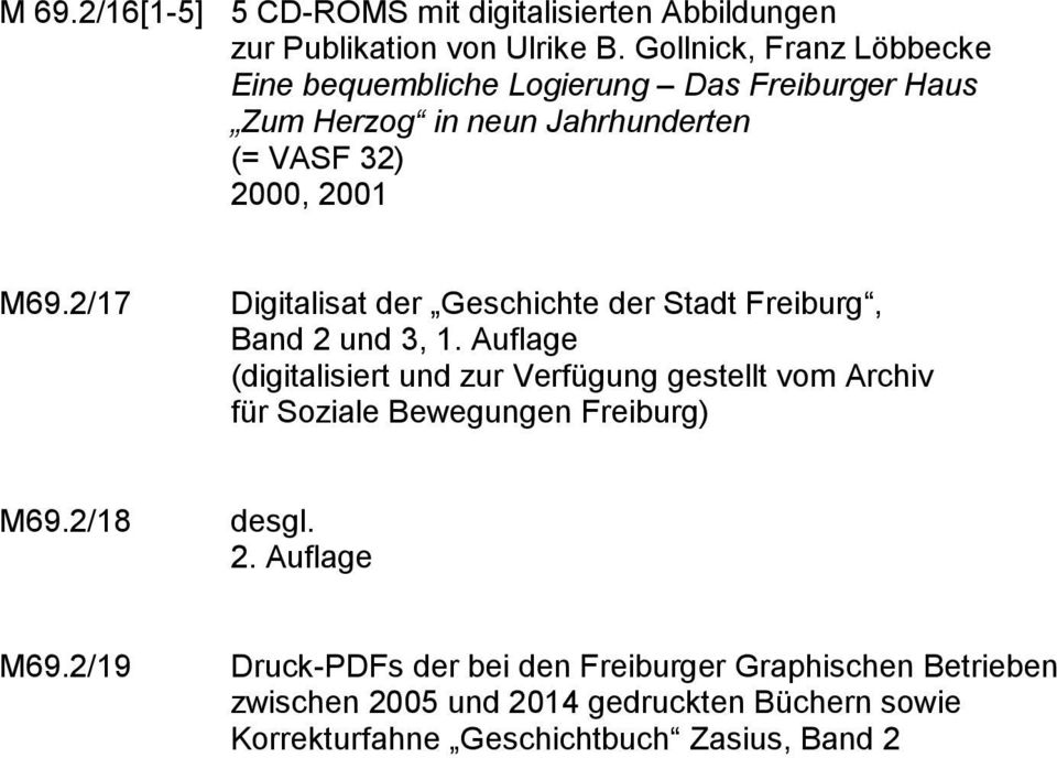2/17 Digitalisat der Geschichte der Stadt Freiburg, Band 2 und 3, 1.