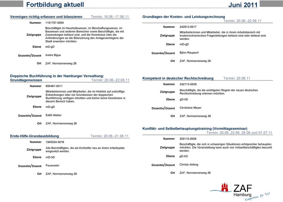 11 Nummer 1101787-0004 Beschäftigte im Haushaltswesen, im Beschaffungswesen, im Bauwesen und anderen Bereichen sowie Beschäftigte, die mit Zuwendungen befasst sind, und die Kenntnisse über die