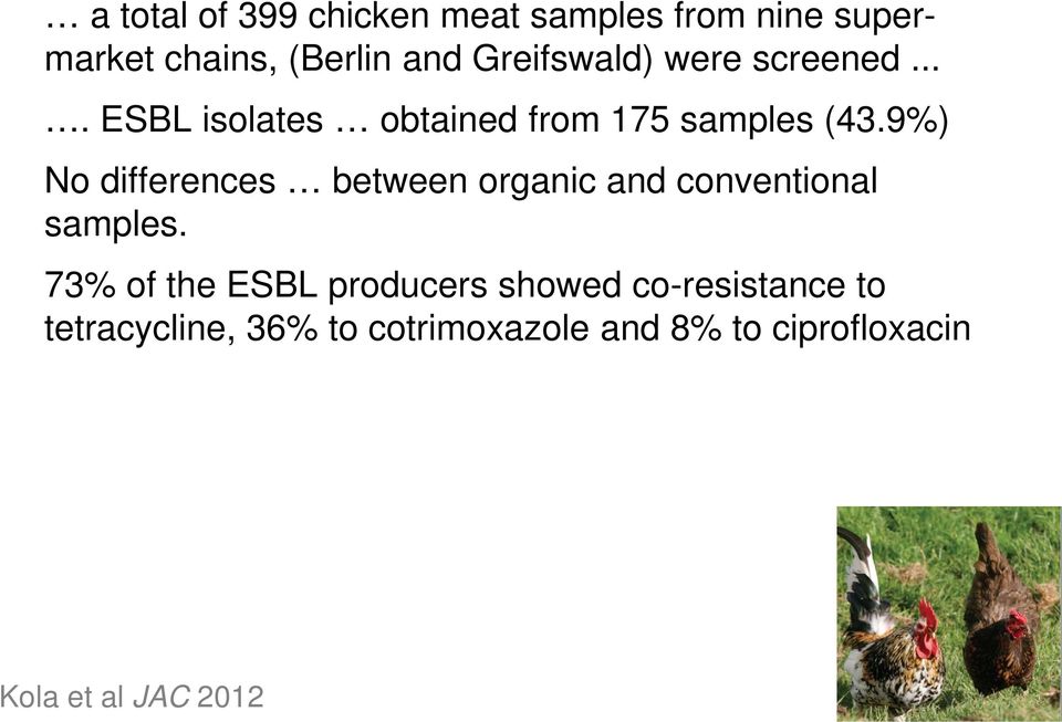 9%) No differences between organic and conventional samples.