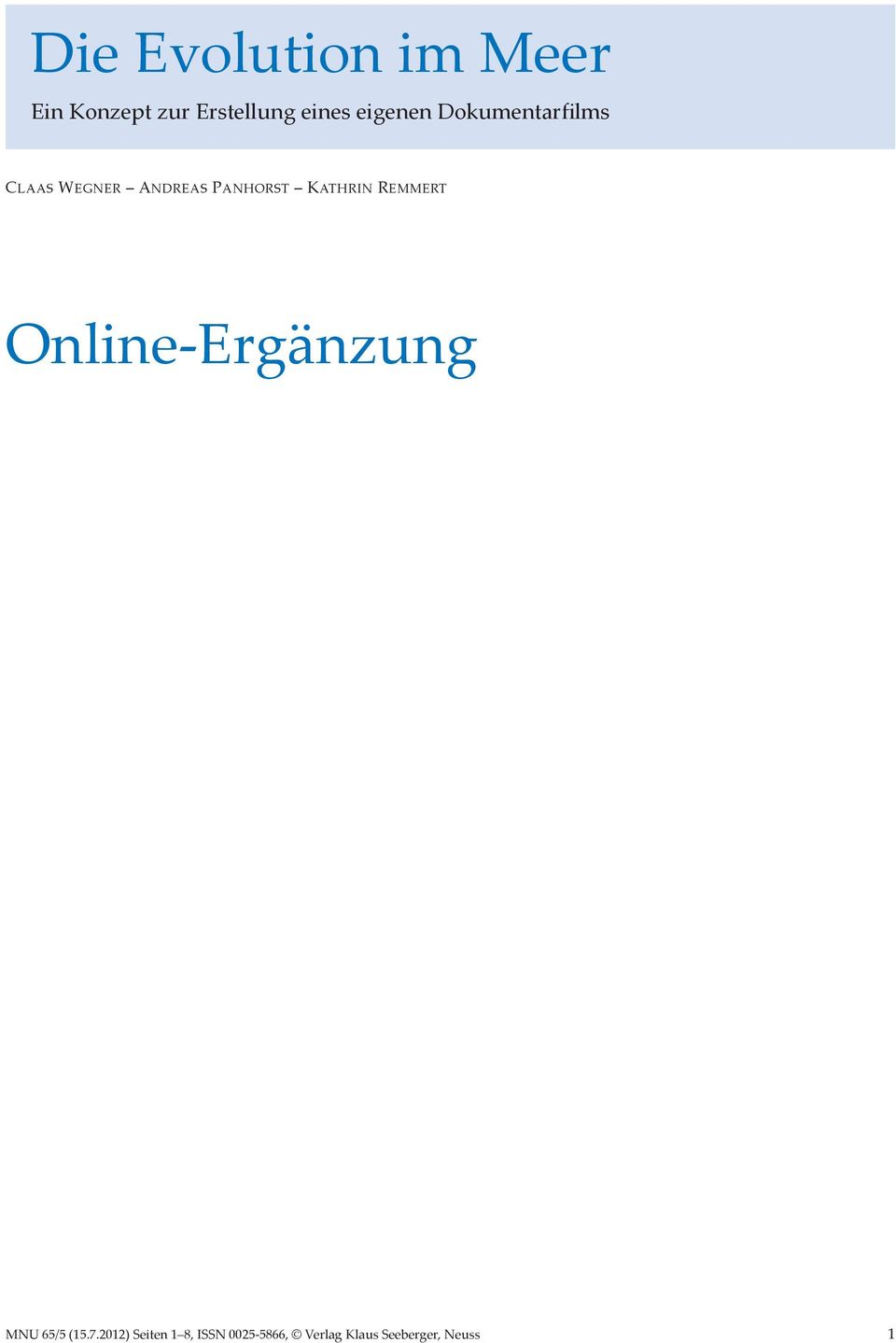 KATHRIN REMMERT Online-Ergänzung MNU 65/5 (15.7.